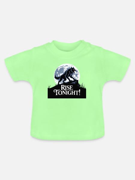 Lone Wolf Rise Tonight Mondgrafik - Baby Bio-T-Shirt mit Rundhals - Mintgrün