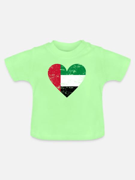 UAE Heart - Baby Bio-T-Shirt mit Rundhals - Mintgrün
