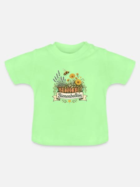 Bienenbalkon - Baby Bio-T-Shirt mit Rundhals - Mintgrün