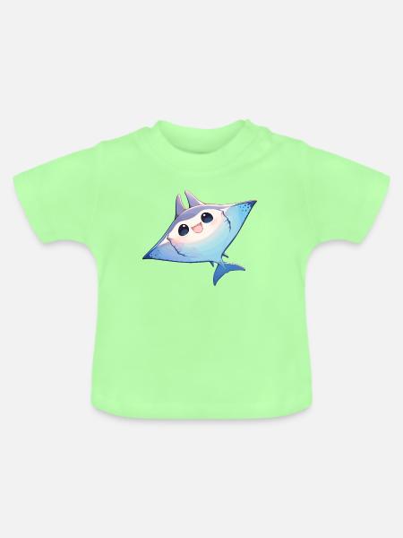 Rochen Mantarochen - Baby Bio-T-Shirt mit Rundhals - Mintgrün