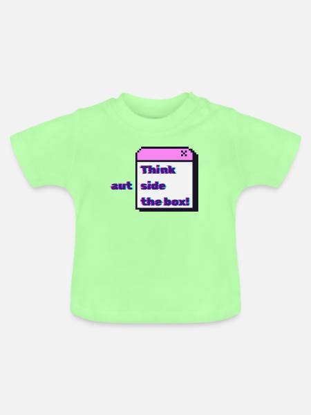Think autside the box - Glitch - Baby Bio-T-Shirt mit Rundhals - Mintgrün