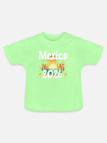 Mexiko 2026 - Baby Bio-T-Shirt mit Rundhals - Mintgrün