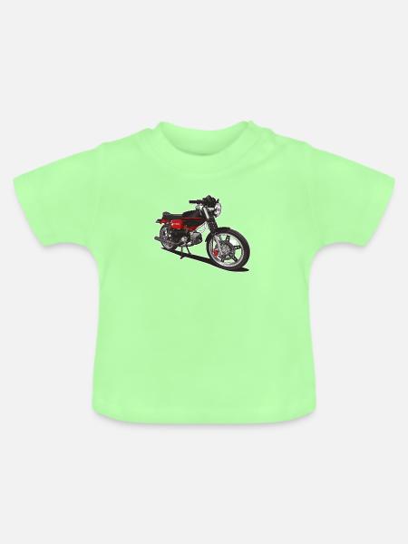 Illustration // Moped - Baby Bio-T-Shirt mit Rundhals - Mintgrün