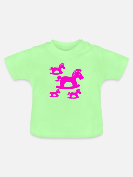 Pferde - Baby Bio-T-Shirt mit Rundhals - Mintgrün
