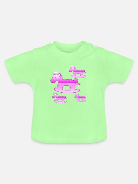 Pferde - Baby Bio-T-Shirt mit Rundhals - Mintgrün