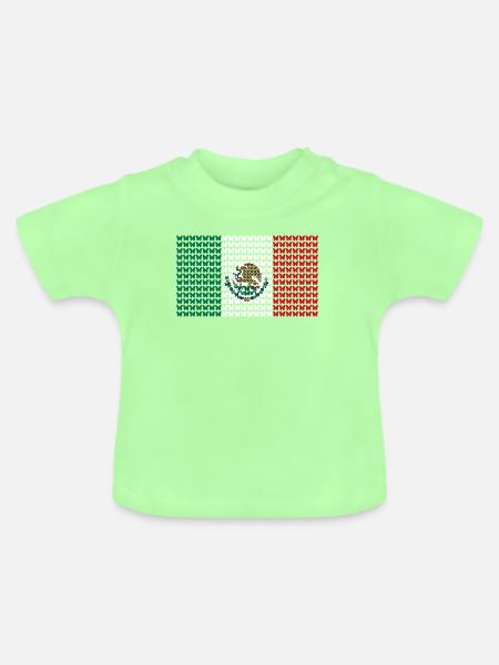 Mexiko Rasterflag Muster - Baby Bio-T-Shirt mit Rundhals - Mintgrün