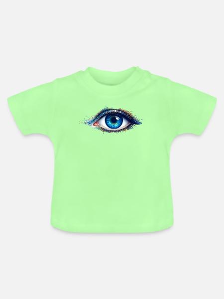 Blaues Auge Farbenspiel - Baby Bio-T-Shirt mit Rundhals - Mintgrün