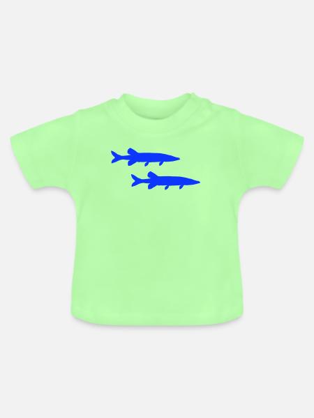 Hecht Fisch - Baby Bio-T-Shirt mit Rundhals - Mintgrün