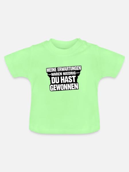 Niedrige Erwartungen Gewonnen - Baby Bio-T-Shirt mit Rundhals - Mintgrün