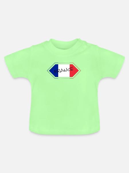 Französische Flagge Handschrift - Baby Bio-T-Shirt mit Rundhals - Mintgrün