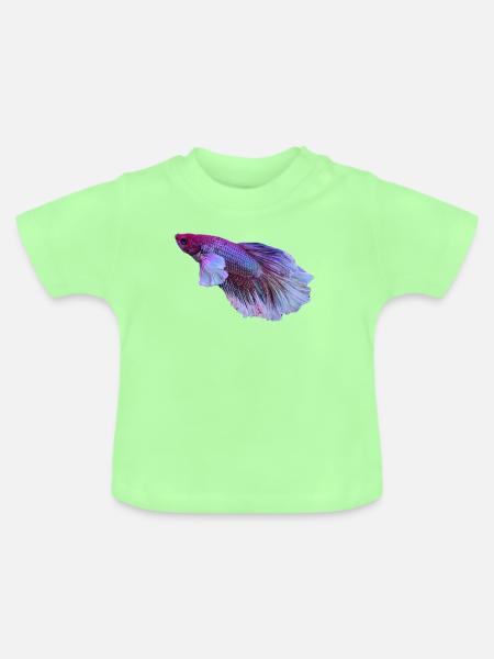 Bunter Betta Traum - Baby Bio-T-Shirt mit Rundhals - Mintgrün