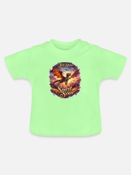 Let Your Spirit Soar – Drachenflug - Baby Bio-T-Shirt mit Rundhals - Mintgrün