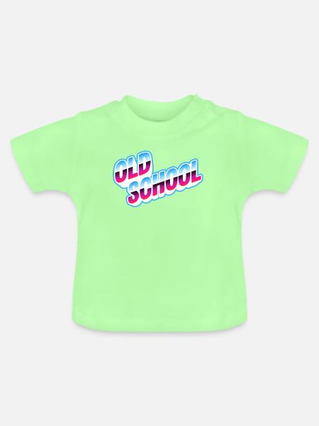 Old School Neon - Baby Bio-T-Shirt mit Rundhals - Mintgrün