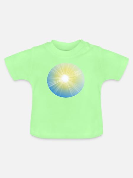 Sonnenstrahlen im Kreis - Baby Bio-T-Shirt mit Rundhals - Mintgrün