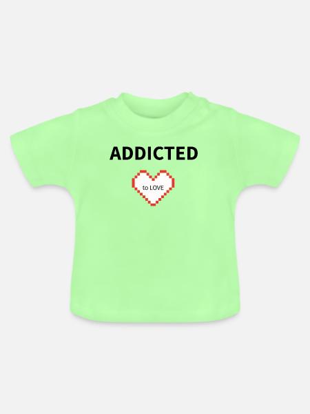Pixel Heart to Love - Baby Bio-T-Shirt mit Rundhals - Mintgrün