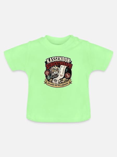 Kassenbon Schocktherapie - Inflation sichtbar - Baby Bio-T-Shirt mit Rundhals - Mintgrün