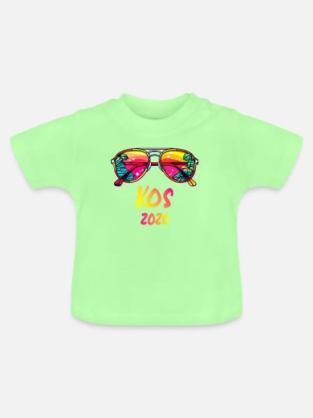 KOS 2026 Tropenbrille - Baby Bio-T-Shirt mit Rundhals - Mintgrün