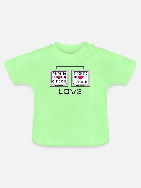 Binary Herz Duo - Baby Bio-T-Shirt mit Rundhals - Mintgrün