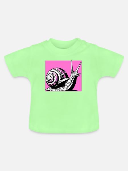Schnecke - Baby Bio-T-Shirt mit Rundhals - Mintgrün