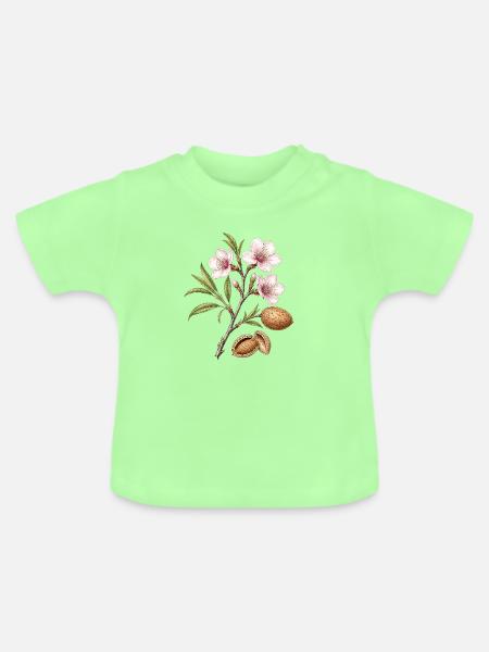Blüte der rosa botanischen Mandel - Baby Bio-T-Shirt mit Rundhals - Mintgrün