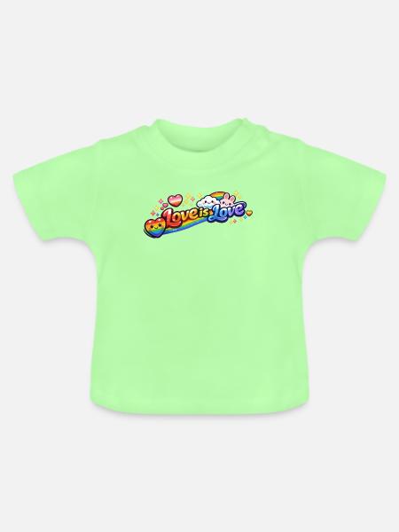 Love is Love - Baby Bio-T-Shirt mit Rundhals - Mintgrün