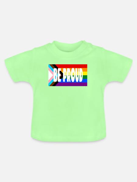 Be Proud Pride Flag Text - Baby Bio-T-Shirt mit Rundhals - Mintgrün