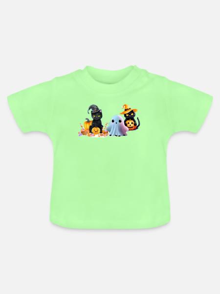 Halloween_Gruppe - Baby Bio-T-Shirt mit Rundhals - Mintgrün
