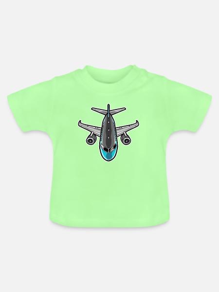 Flugzeug Grafik - Baby Bio-T-Shirt mit Rundhals - Mintgrün