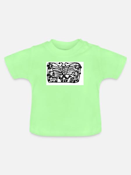 Versteckte Blicke - Baby Bio-T-Shirt mit Rundhals - Mintgrün