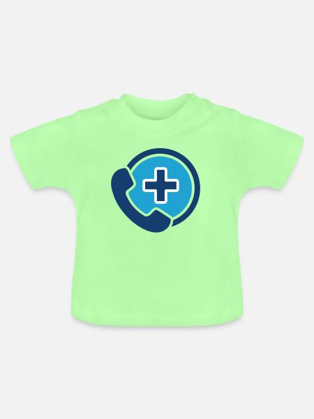 Medizinische Support-Hotline-Ikone Gesundheitstelefon-Vektor - Baby Bio-T-Shirt mit Rundhals - Mintgrün