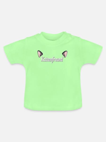 Katzenfreund: Katzenliebe Typografie - Baby Bio-T-Shirt mit Rundhals - Mintgrün