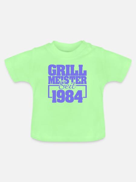 Grillbesteck 1984 - Baby Bio-T-Shirt mit Rundhals - Mintgrün