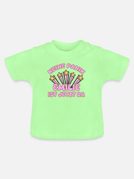 Spruch Emilie - Baby Bio-T-Shirt mit Rundhals - Mintgrün