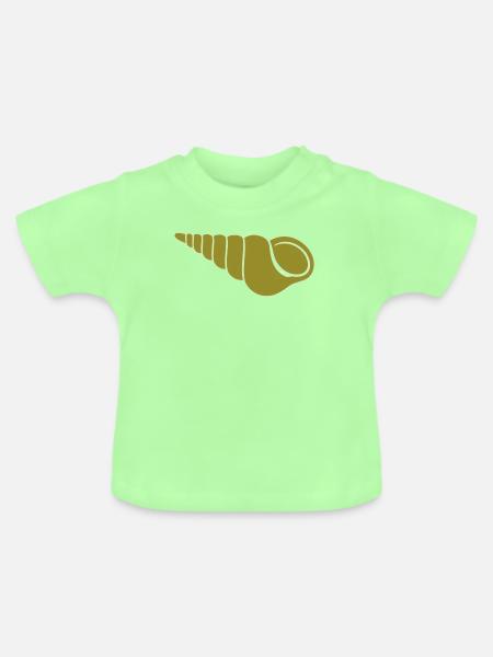 Spiralschnecke Olive Motiv - Baby Bio-T-Shirt mit Rundhals - Mintgrün