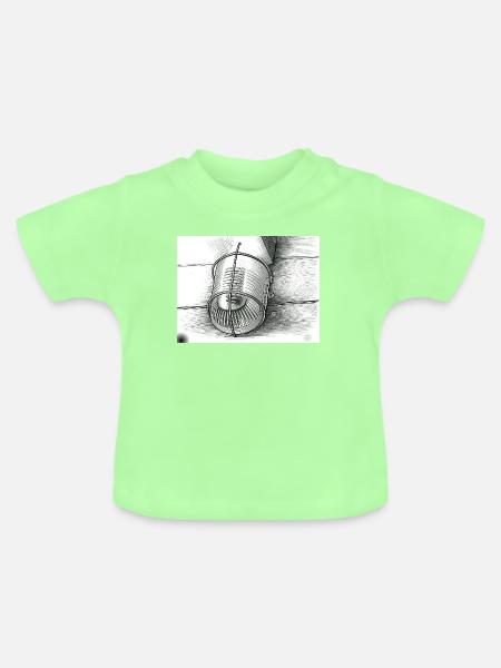 Kübelskizzen Schwarzweiß - Baby Bio-T-Shirt mit Rundhals - Mintgrün