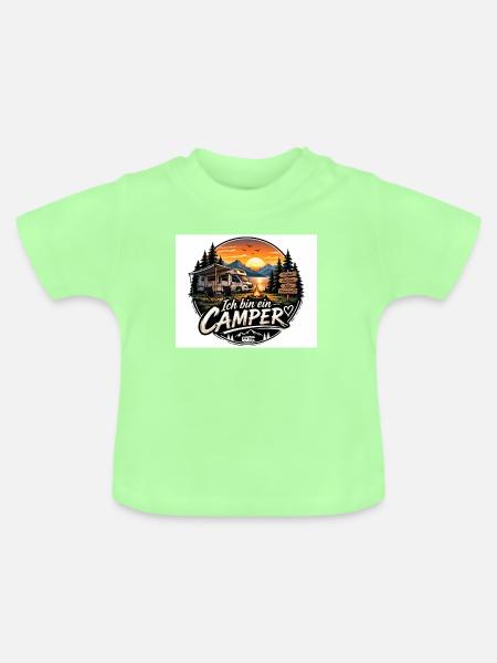 Ich bin ein Camper - Baby Bio-T-Shirt mit Rundhals - Mintgrün