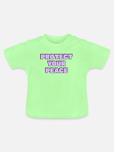 Beschütze deinen Frieden - Baby Bio-T-Shirt mit Rundhals - Mintgrün