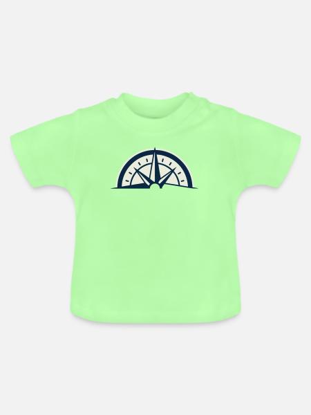 Bergretter Kompass Wappen - Baby Bio-T-Shirt mit Rundhals - Mintgrün