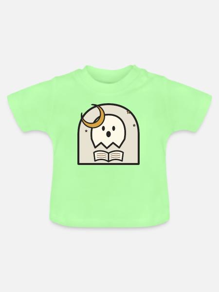 Lesegeist im Mondlicht - Baby Bio-T-Shirt mit Rundhals - Mintgrün