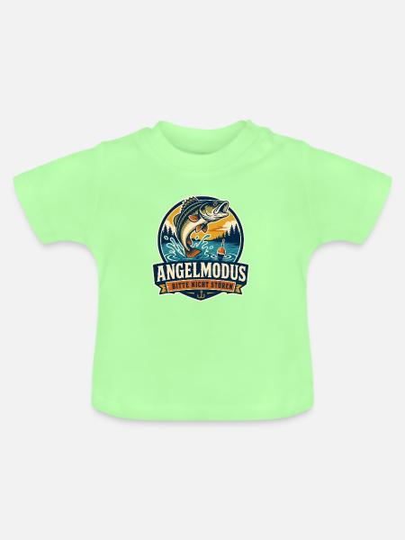 Angelmodus – Bitte nicht stören Angler - Baby Bio-T-Shirt mit Rundhals - Mintgrün