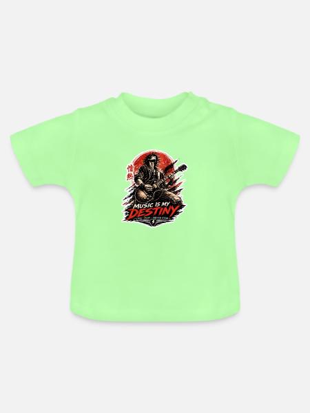 Music Destiny Gitarrenkraft - Baby Bio-T-Shirt mit Rundhals - Mintgrün
