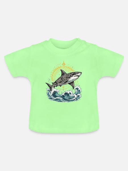 Guardian_Shark - Baby Bio-T-Shirt mit Rundhals - Mintgrün