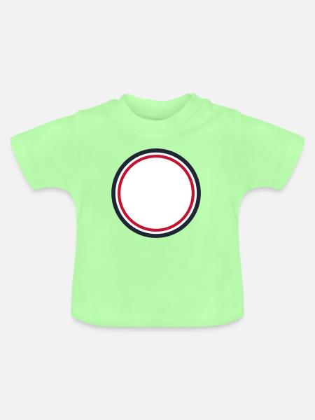 Kreis Rahmen Rot - Wunschtext Selbst Gestalten - Baby Bio-T-Shirt mit Rundhals - Mintgrün