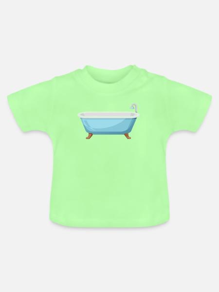 Badewanne - Baby Bio-T-Shirt mit Rundhals - Mintgrün