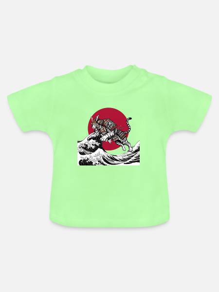 SAMURAI TIGER - Baby Bio-T-Shirt mit Rundhals - Mintgrün