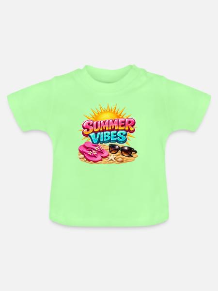 Sommerstimmung: Sommer-Sonnenschein-Atmosphäre - Baby Bio-T-Shirt mit Rundhals - Mintgrün