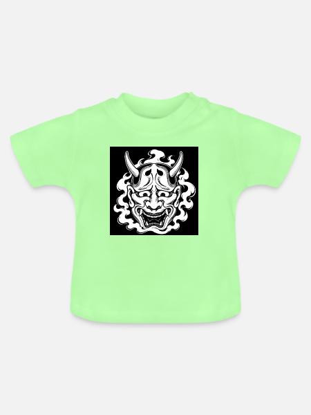 Hannya Maske - Baby Bio-T-Shirt mit Rundhals - Mintgrün