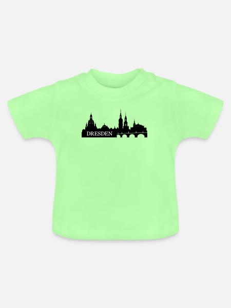 Dresden Skyline - Baby Bio-T-Shirt mit Rundhals - Mintgrün