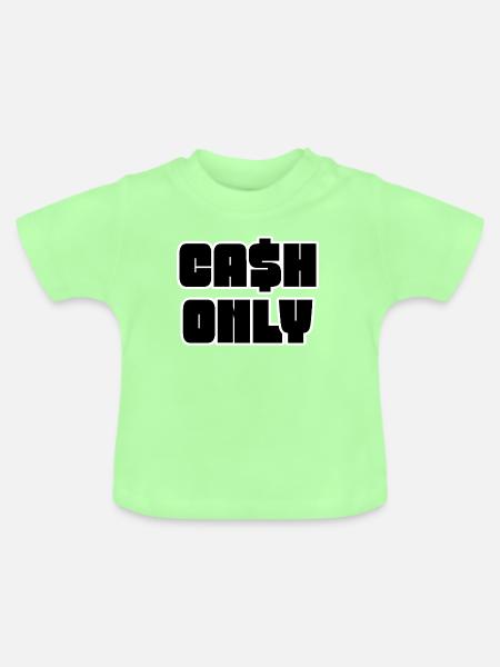 Nur Bargeld Schablone Schwarz - Baby Bio-T-Shirt mit Rundhals - Mintgrün