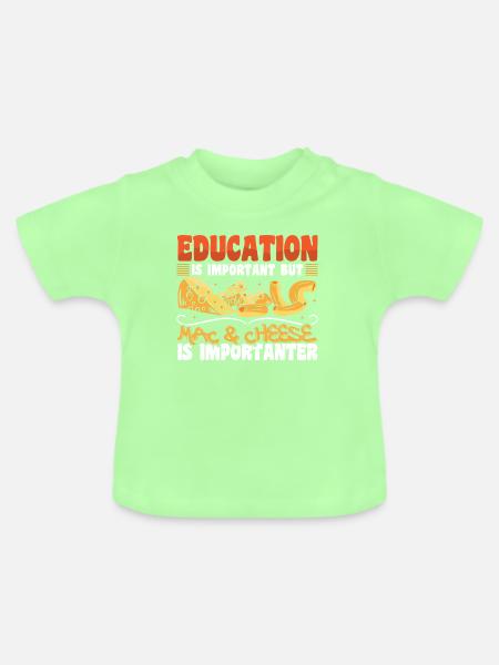 Makkaroni und Käse Mac and Cheese - Baby Bio-T-Shirt mit Rundhals - Mintgrün